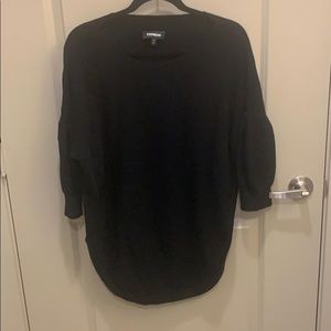 Black bubble sleeve sweater